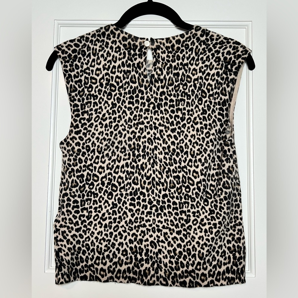 J.Crew Featherweight Cashmere-blend Leopard Print Sweater (Small) - Picture 3 of 3